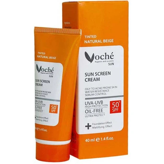 کرم ضد آفتاب رنگی بژ طبیعی پوست چرب SPF 50 وچه