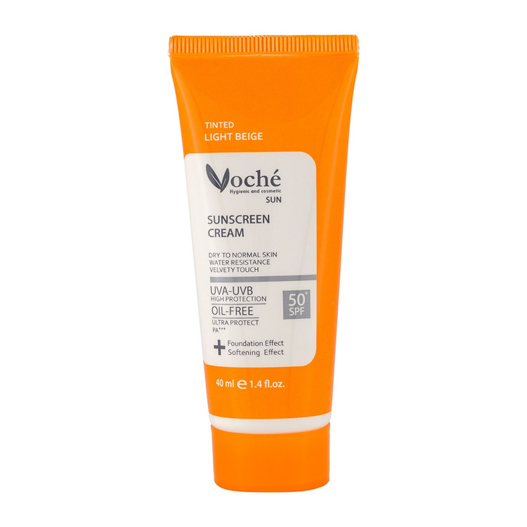 کرم ضد آفتاب رنگی بژ طبیعی پوست خشک و معمولی SPF 50 وچه